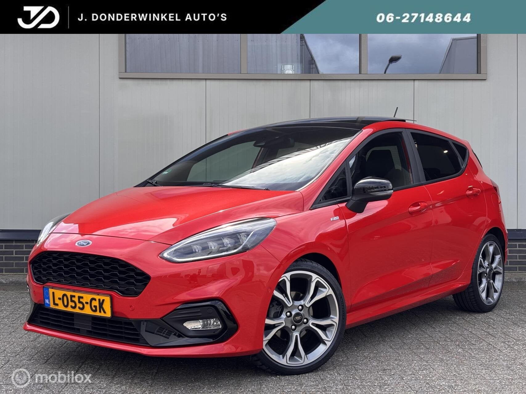 Ford Fiesta 1.0 125PK ST LINE Pano ACC LED Camera RIJKLAAR, Dealer onderhouden, Gebruikt, Leder en Stof, 49 €/maand