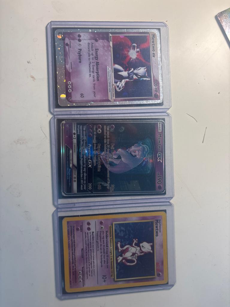 Mewtwo Pokémon Kaarten - EX, GX en Holo, Ophalen of Verzenden, Gebruikt, Meerdere kaarten, Foil