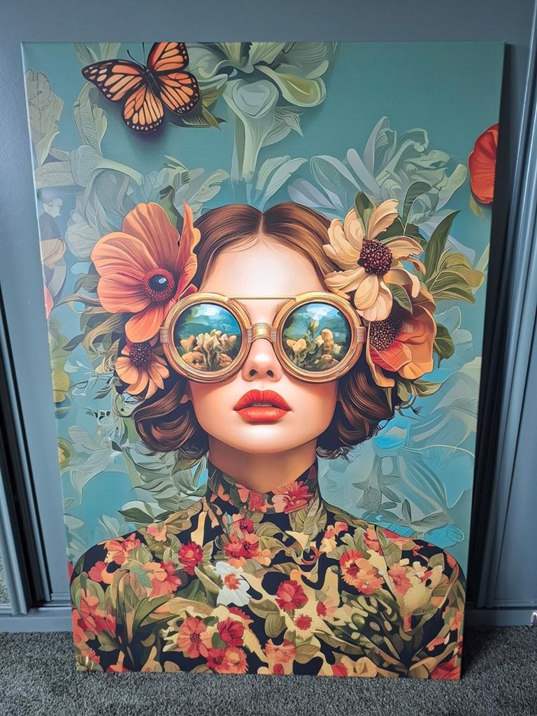 Groot Schilderij Nieuw Vrouw met Bloemen - ca. 80x120 cm, Ophalen, Schilderij, 75 cm of meer