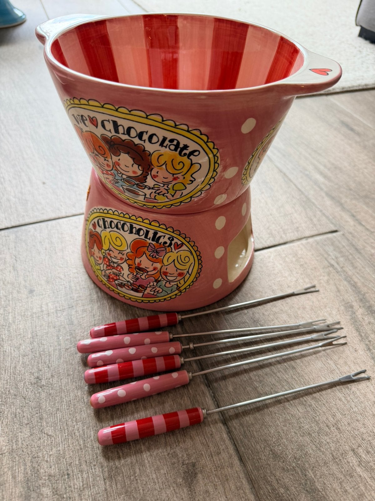Blond Amsterdam chocoladefondue set, Huis en Inrichting, Keuken | Servies, Ophalen, Zo goed als nieuw, Bord(en), Aardewerk