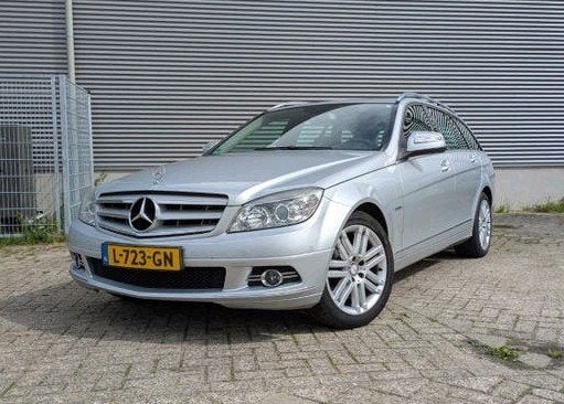 Mercedes-Benz C-Klasse 1.8 C180 Kompressor Estate 2008 Grijs, Auto's, Mercedes-Benz, 13 km/l, Achterwielaandrijving, Zwart, 1435 kg