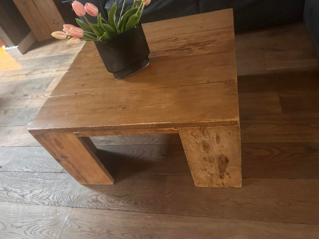 Salontafel steigerhout, Huis en Inrichting, Tafels | Salontafels, 100 tot 150 cm, Zo goed als nieuw, Minder dan 50 cm, Rechthoekig