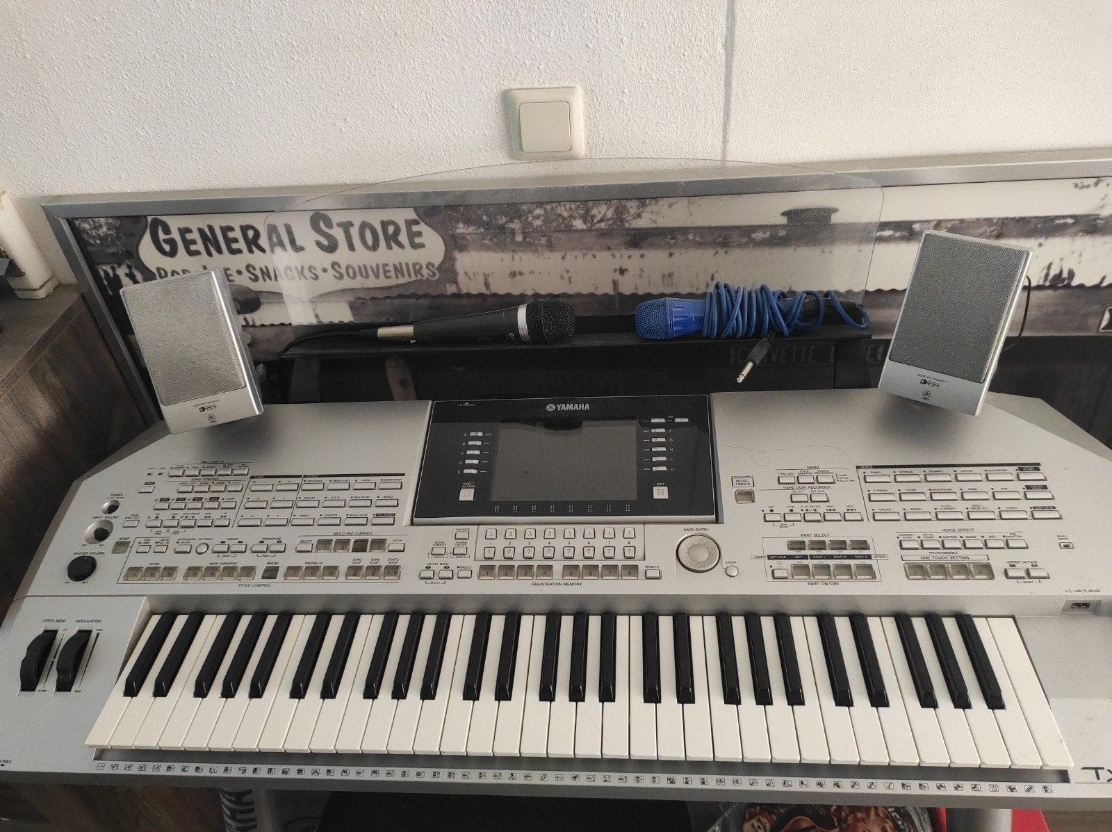 Yamaha Tyros 2  met speakers en originele Yamaha standaard, Ophalen, 61 toetsen, Gebruikt, Midi-aansluiting