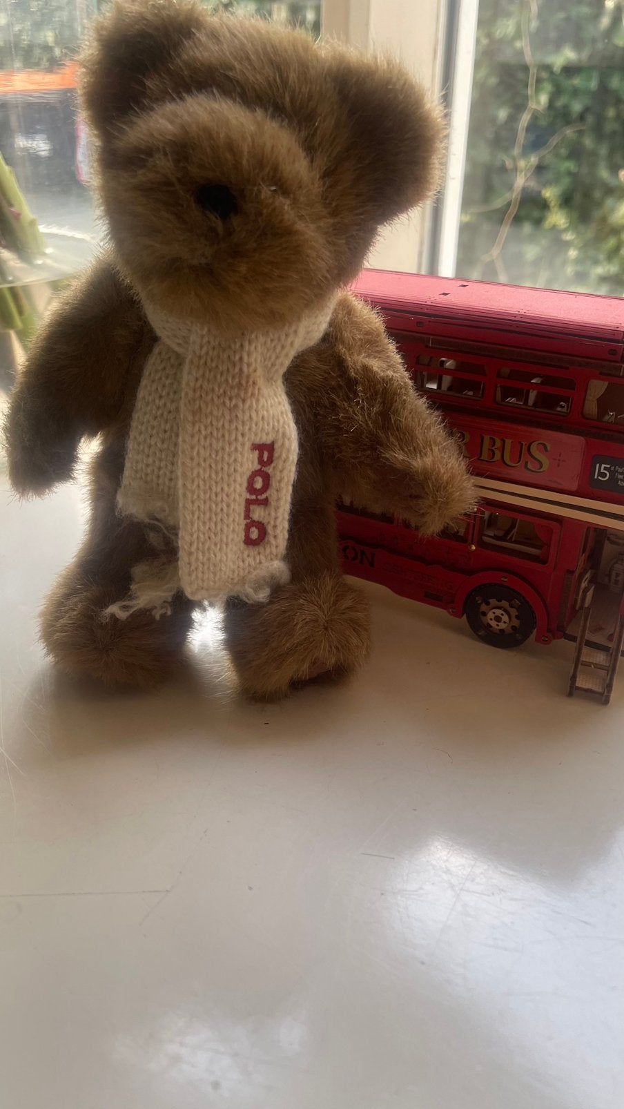 Ralph Lauren Polo Teddybeer met sjaal, Ophalen of Verzenden, Zo goed als nieuw, Stoffen beer, Overige merken