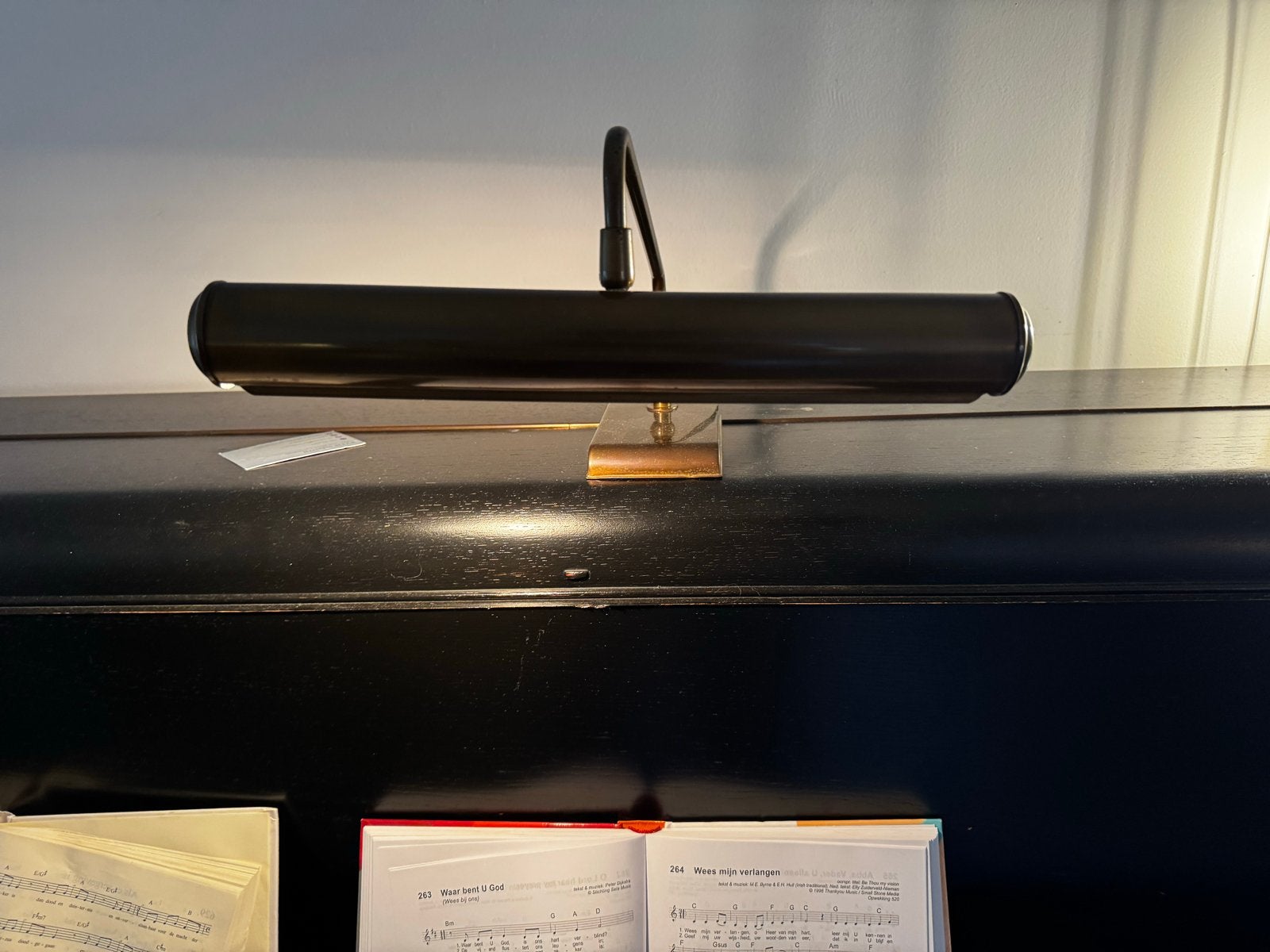 Vintage messing pianolamp / schilderijlamp, Ophalen of Verzenden