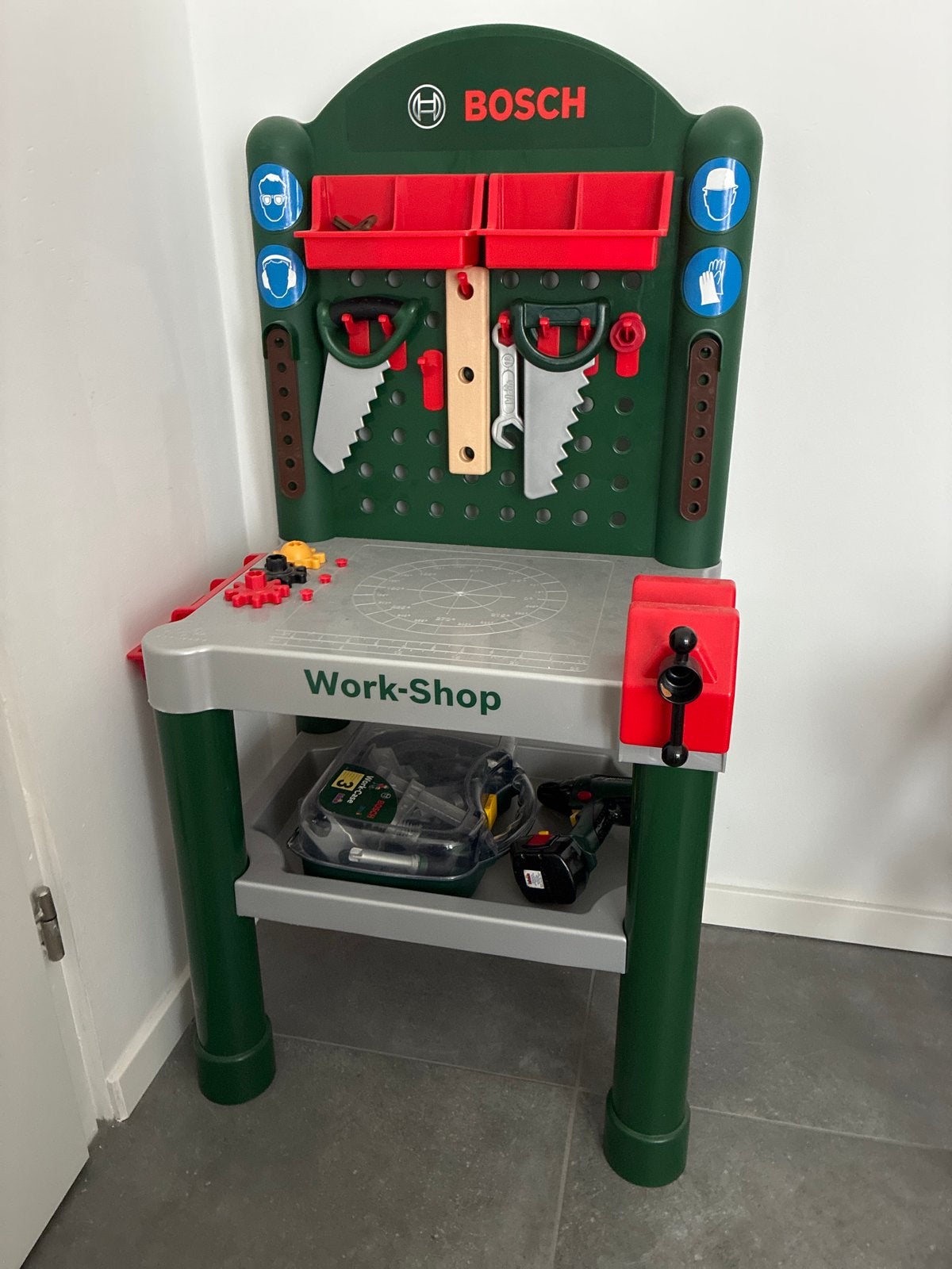 Bosch Work-Shop speelgoed werkbank voor kinderen, Kinderen en Baby's, Speelgoed | Overig, Ophalen of Verzenden, Gebruikt, Jongen of Meisje