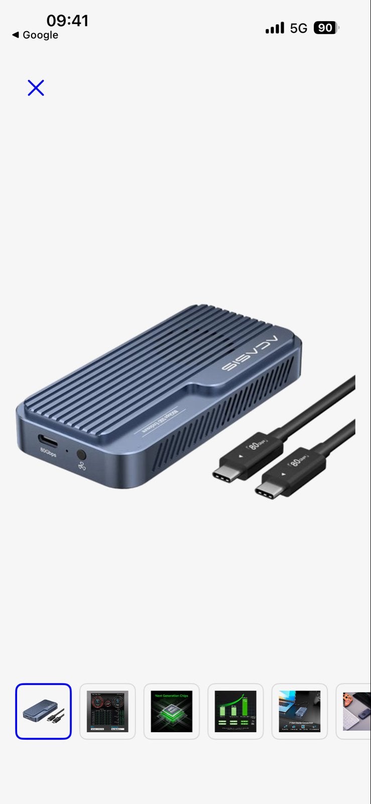 Te koop gevraagd Acasis SSD Behuizing 80 Gbps - Extern, Computers en Software, Server, SSD, Ophalen of Verzenden, USB
