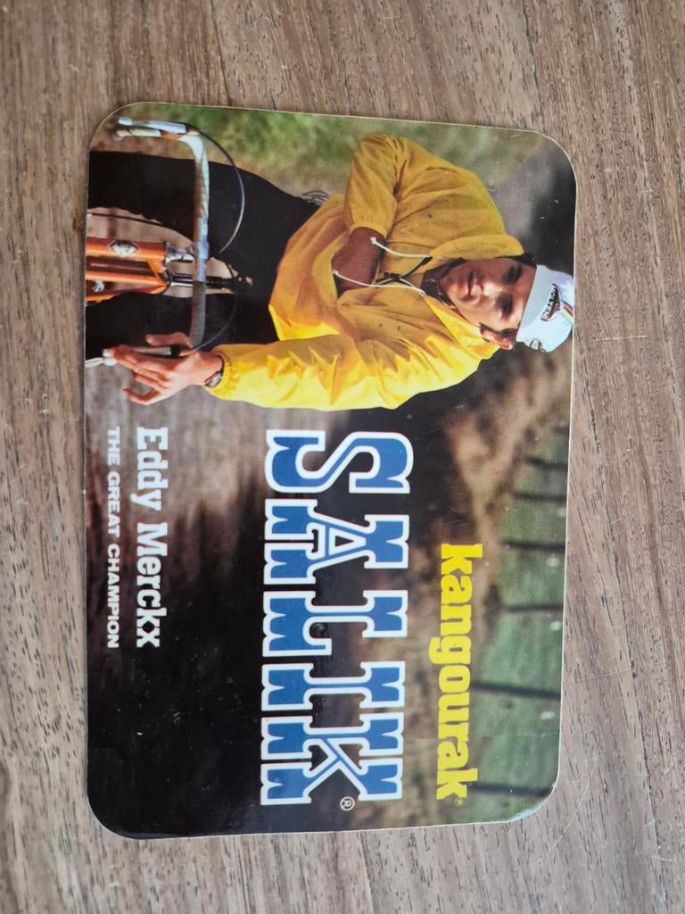Vintage Eddy Merckx Kangourak Satink sticker, Verzamelen, Ophalen of Verzenden, Gebruikt, Buitenlandse clubs, Poster, Plaatje of Sticker