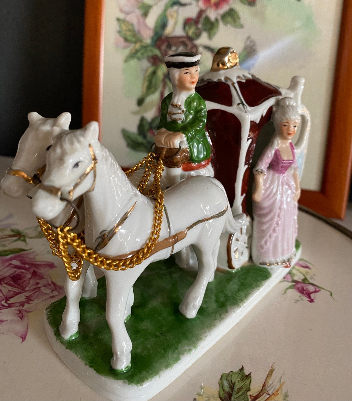 Vintage porseleinen koetsje, Antiek en Kunst, Antiek | Porselein, Ophalen of Verzenden