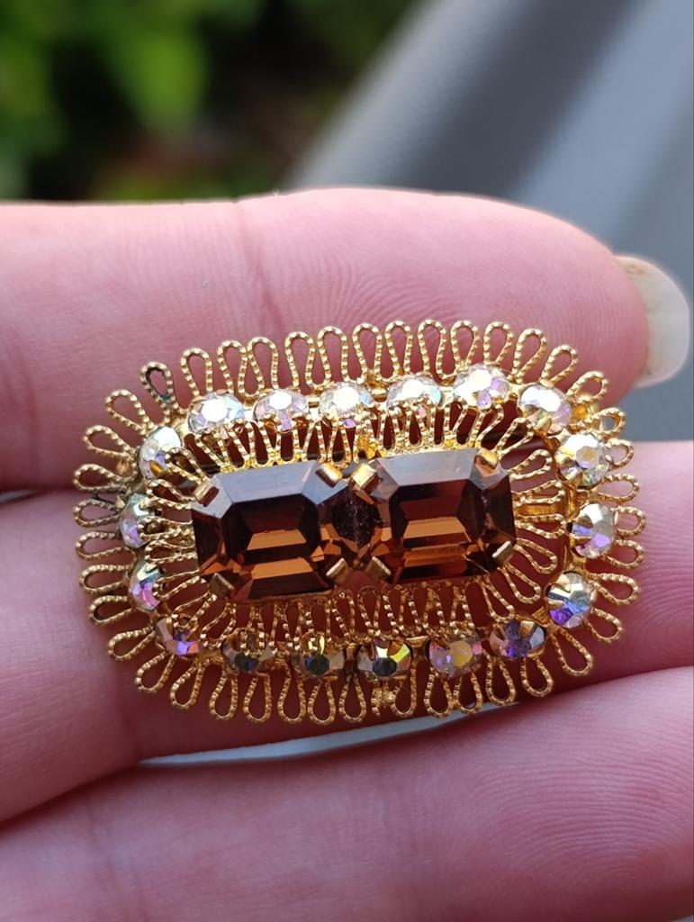 Vintage broche, Ophalen of Verzenden, Zo goed als nieuw, Overige materialen
