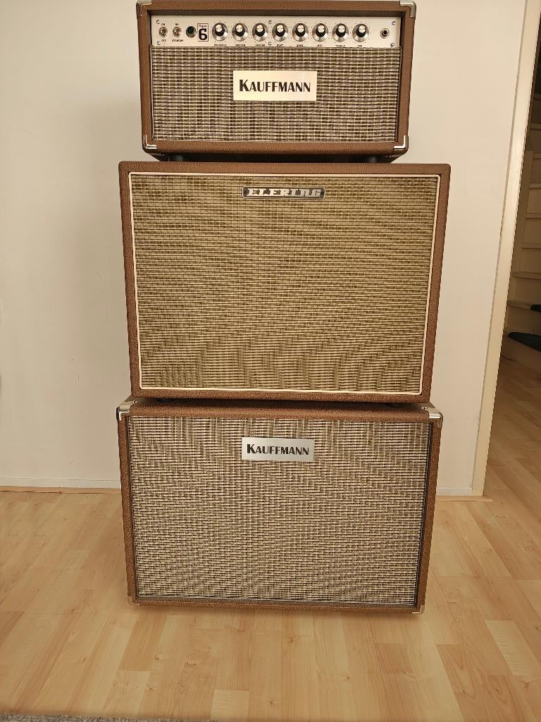 Kauffmann Super 6 40 Watt versterker met 2 cabinets, Ophalen, Zo goed als nieuw, Gitaar, Minder dan 50 watt