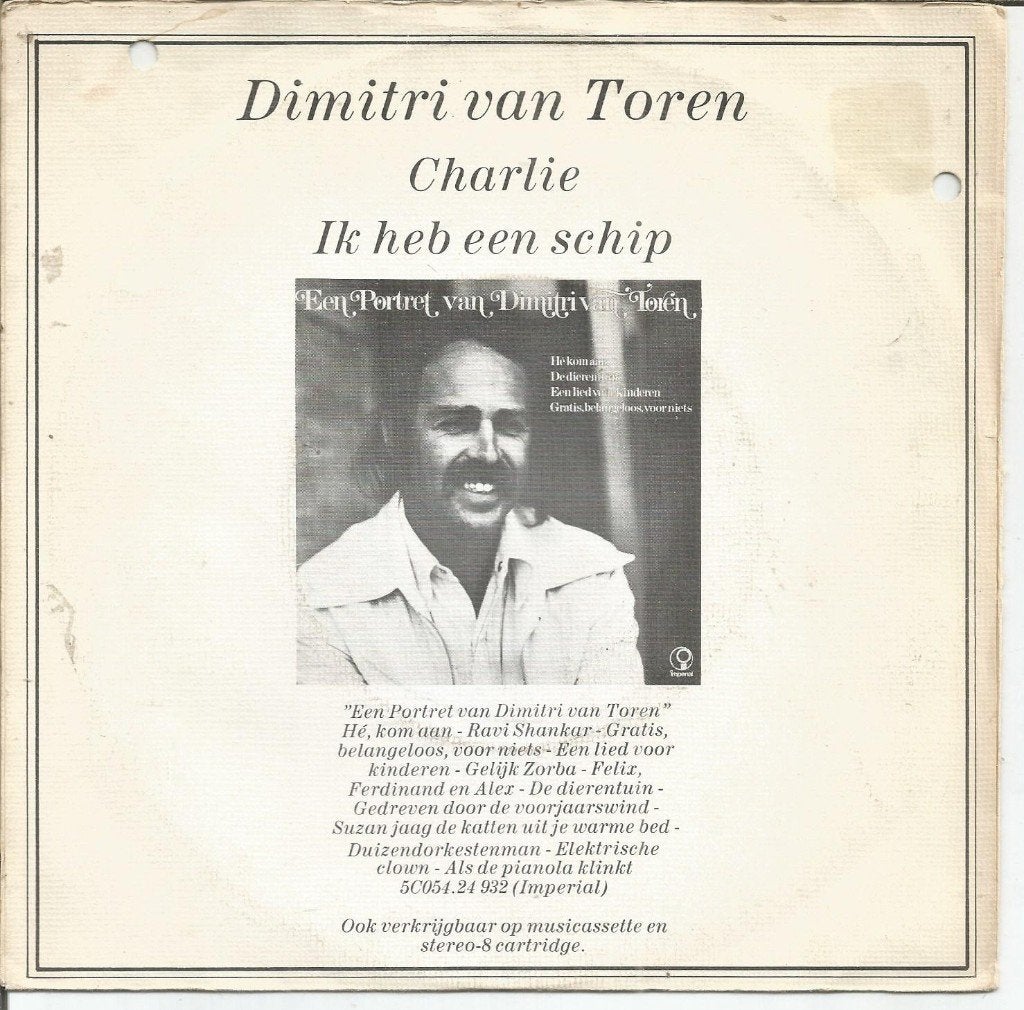 VERKOCHT Dimitri Van Toren – Charlie (1974), Gebruikt, Fotohoes, 7 inch, Ophalen of Verzenden