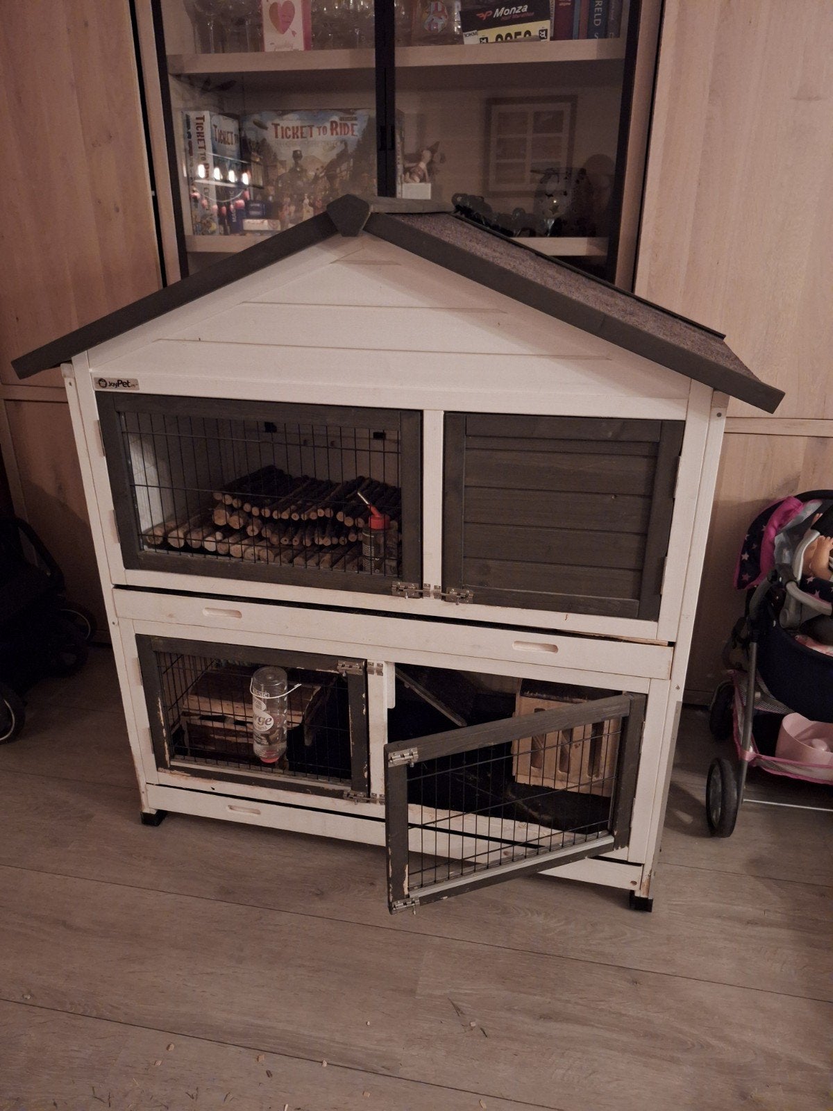 groot dubbel konijnenhok met opbergruimte, Ophalen, 90 cm of meer, Konijn, Hok