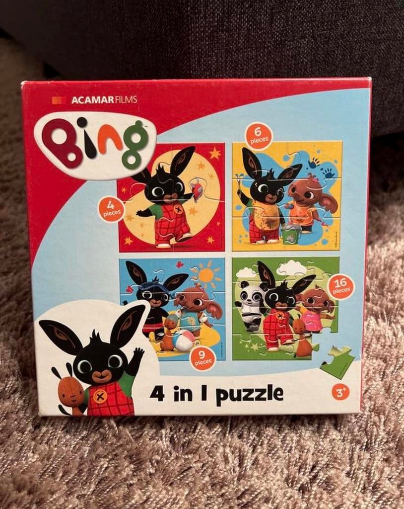 Bing 4-in-1 puzzel, Kinderen en Baby's, Speelgoed | Kinderpuzzels, Ophalen of Verzenden, 10 tot 50 stukjes, Zo goed als nieuw
