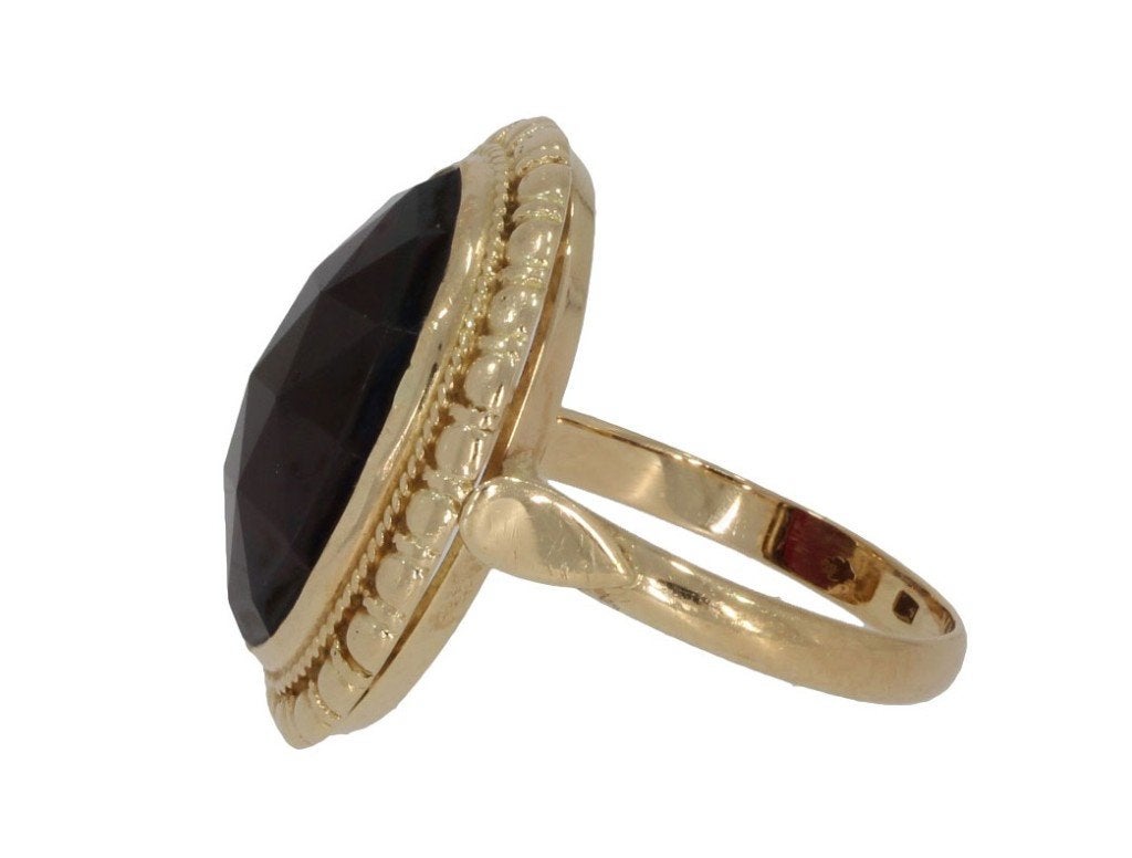 Granaat vintage 14k gouden robuuste ring dame fraai, Sieraden, Tassen en Uiterlijk, Voordeelsieraden, Ophalen of Verzenden, Zo goed als nieuw