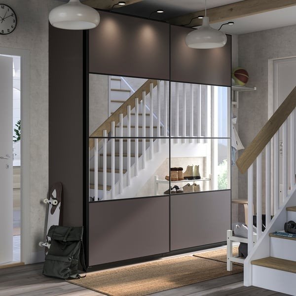 Auli/Mehamn spiegelpaneel (1 st) IKEA Pax schuifdeur 100x236, 200 cm of meer, Ophalen of Verzenden, Zo goed als nieuw, 100 tot 125 cm