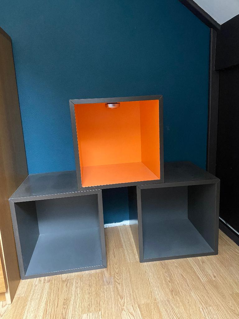 Set van 3 Open Vierkante Opbergkasten, Ophalen, Minder dan 50 cm, Gebruikt, Minder dan 100 cm