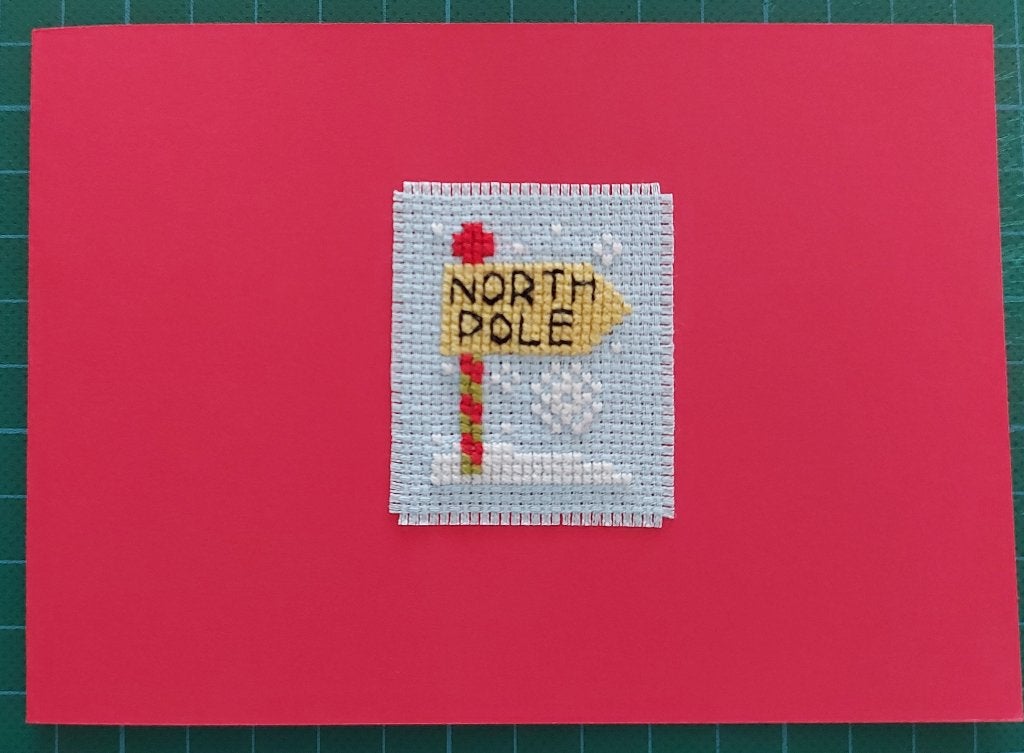 kaart met geborduurde aanwijzer North Pole (1955), Ophalen of Verzenden, Nieuw, Kerst