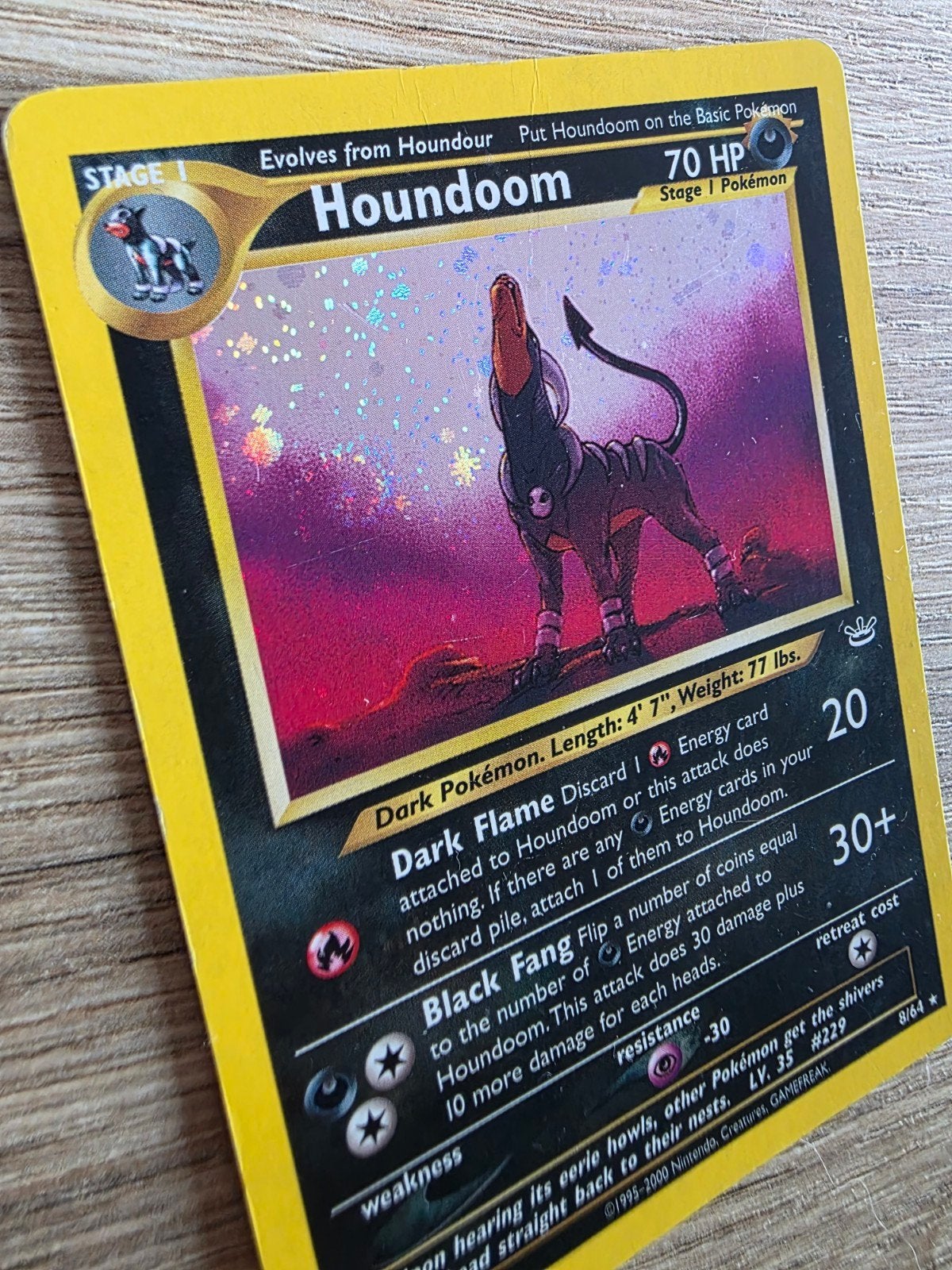 Pokémon Houndoom 8/64 Neo Revelation Holo Foil, Ophalen of Verzenden, Gebruikt, Losse kaart, Foil