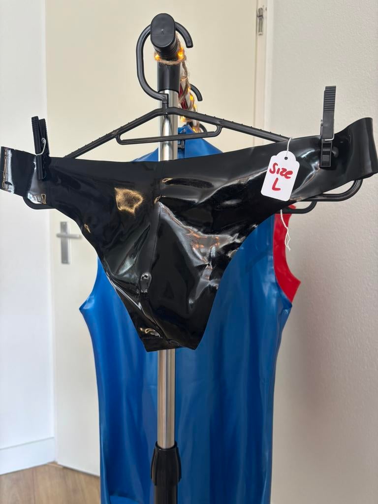 String (Man) / Latex / Maat L, Verzenden, Zwart, Slip