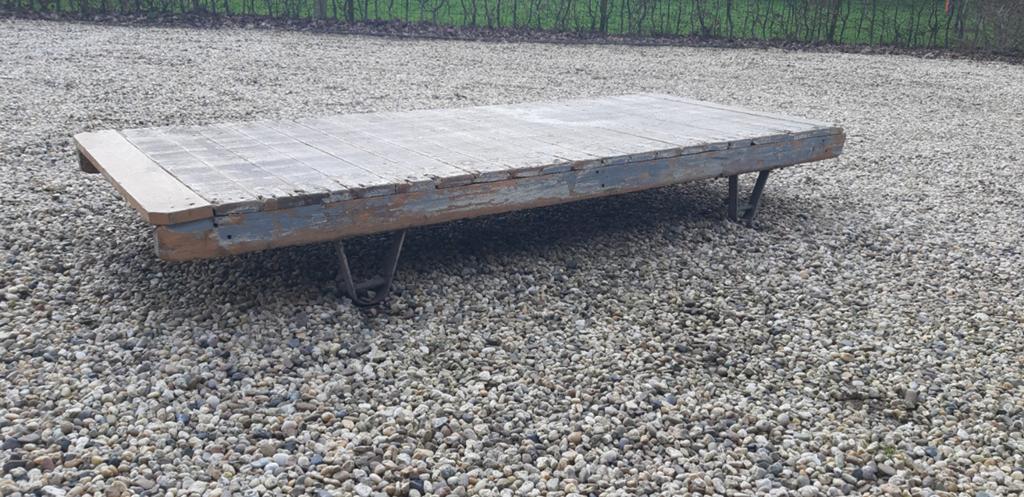 Stevige houten vlonder, tafel , daybed, Tuin en Terras, Ophalen