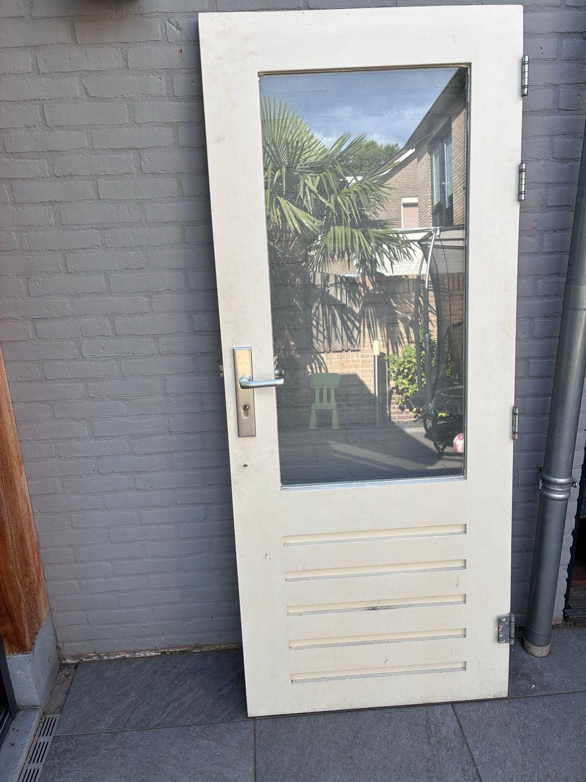 Buitendeur met glas - 194x80 cm, Ophalen, Gebruikt, 80 tot 100 cm, Minder dan 200 cm