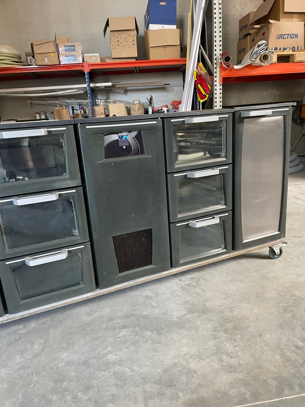 Flexbar Koelwerkbank met laden en kasten, Ophalen, Gebruikt, Koelen en Vriezen
