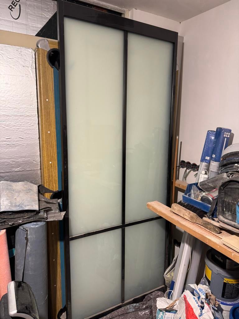 Mat glazen stompdeur 223.5 x 93 cm, Doe-het-zelf en Verbouw, Ophalen, Gebruikt, 80 tot 100 cm, 215 cm of meer