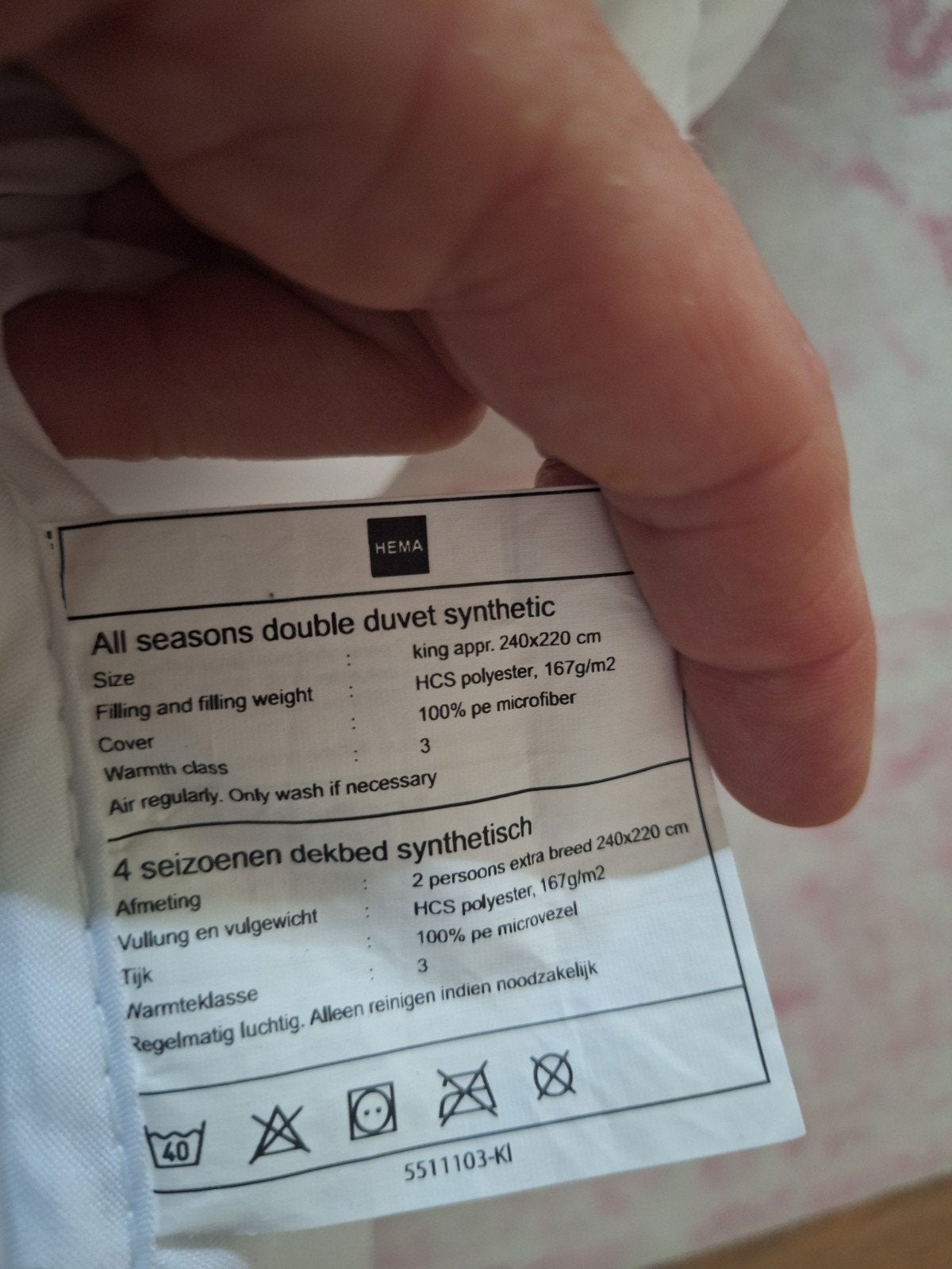 4 seizoenendekbed hema: alleen winterdekbed, Ophalen, Tweepersoons, Wit