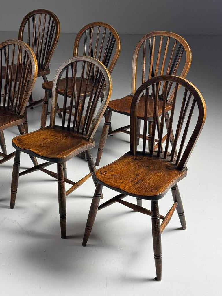 Set van 6 Windsor stoelen antiek