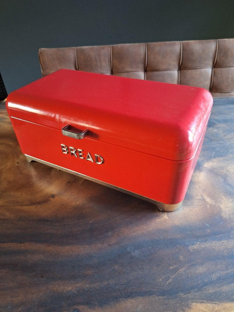 Broodtrommel, Huis en Inrichting, Ophalen, Gebruikt, Metaal, Rood