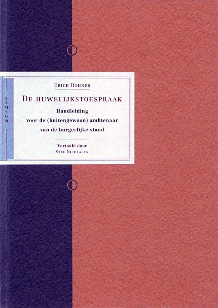 Erich Rohner : De huwelijkstoespraak, Ophalen of Verzenden, Nieuw, Erich Rohner