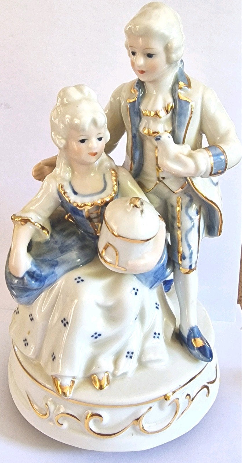 Vintage porseleinen muziekdoosje, Rococo stijli, Ophalen of Verzenden