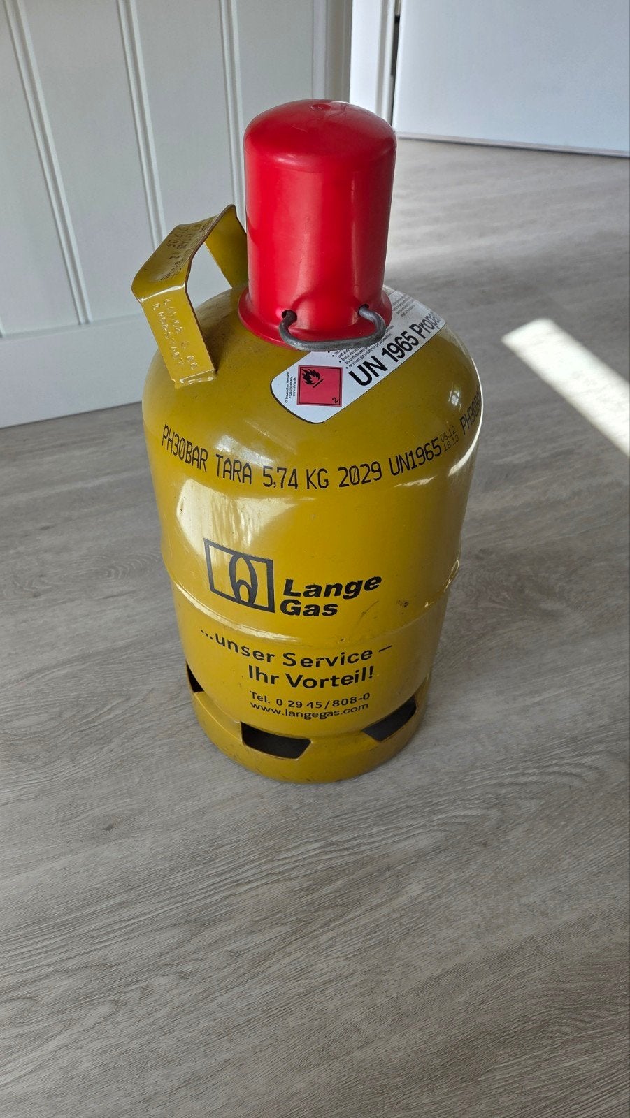 Lange Gas propaan gasfles 5kg - Ideaal voor BBQ/camping, Ophalen, Gebruikt, Lange Gas