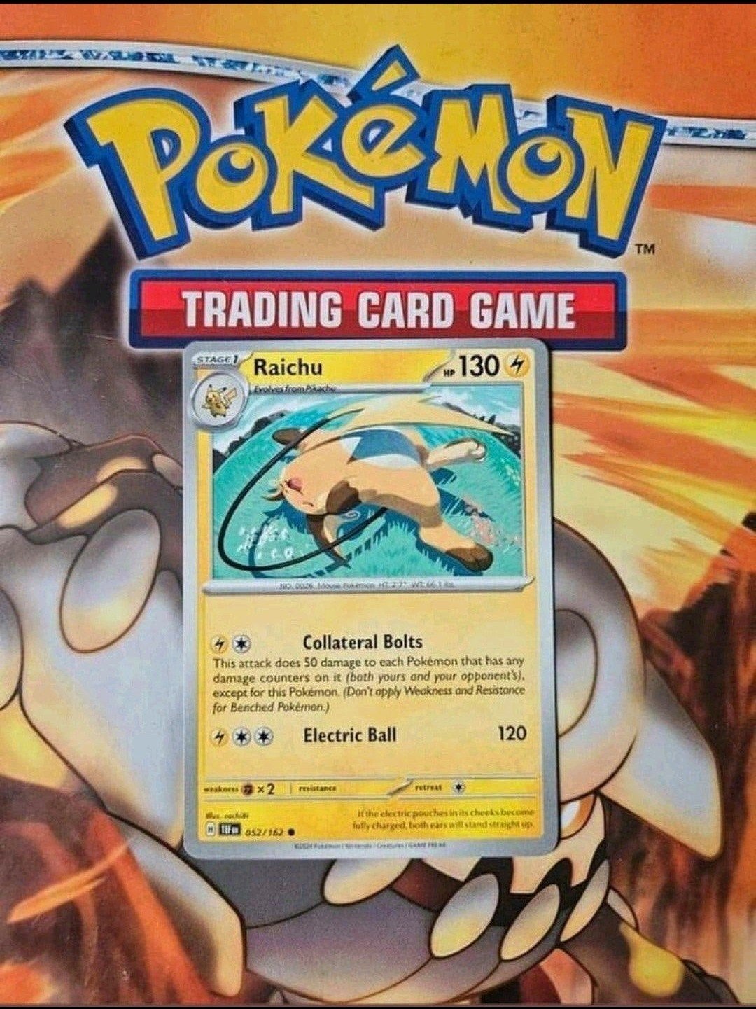 Raichu 052/162 Temporal forces set pokemon kaart nm-mint, Ophalen of Verzenden, Zo goed als nieuw, Losse kaart