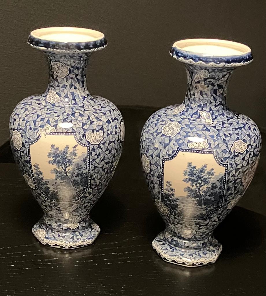 Chinese vazen kleuren delftsblauw, Overige kleuren, Aardewerk of Porselein, Ophalen of Verzenden, Zo goed als nieuw