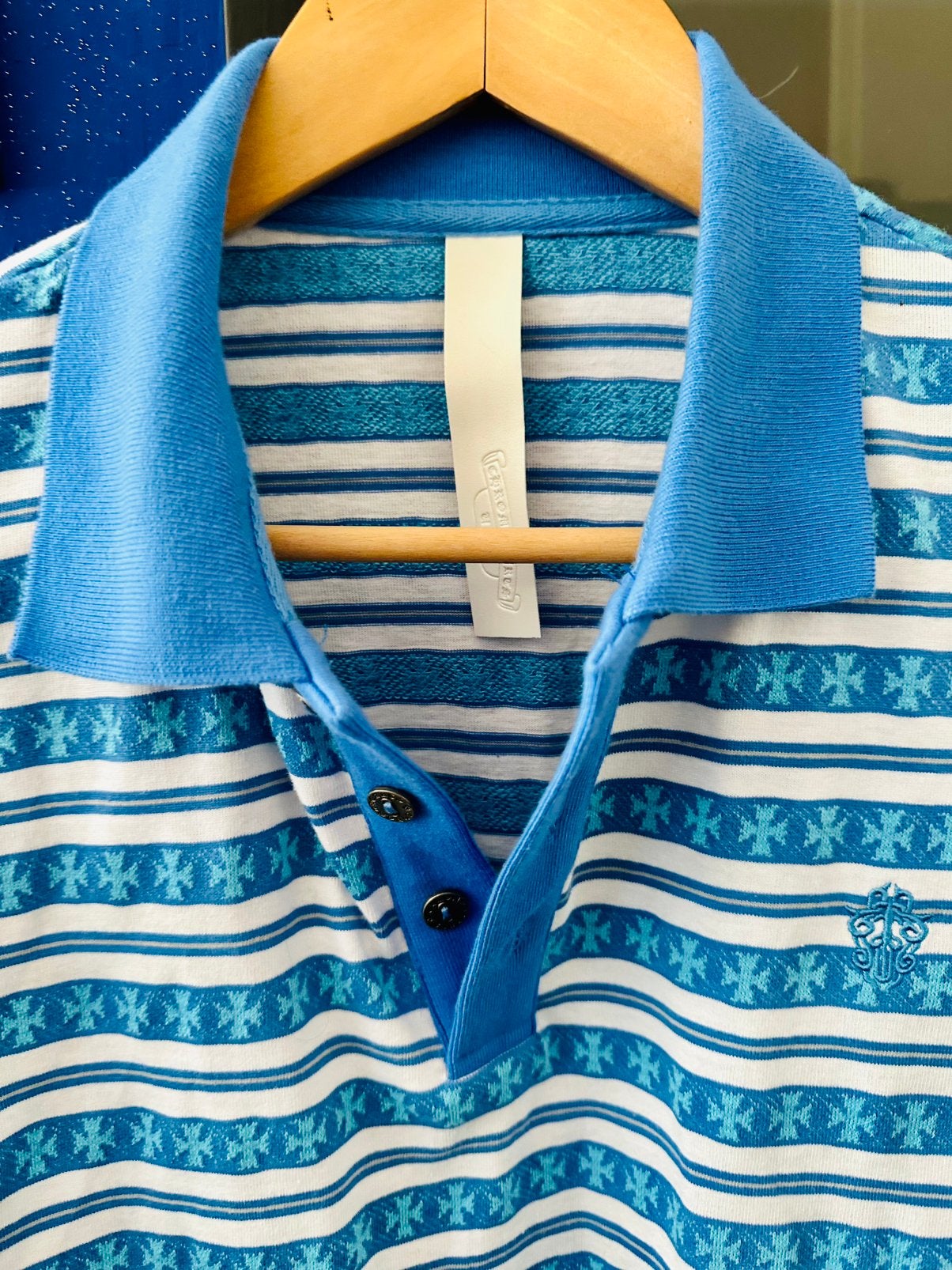 Chrome Hearts Unisex Blue Polo Shirt XL, Chrome Hearts, Blauw, Maat 56/58 (XL), Ophalen of Verzenden