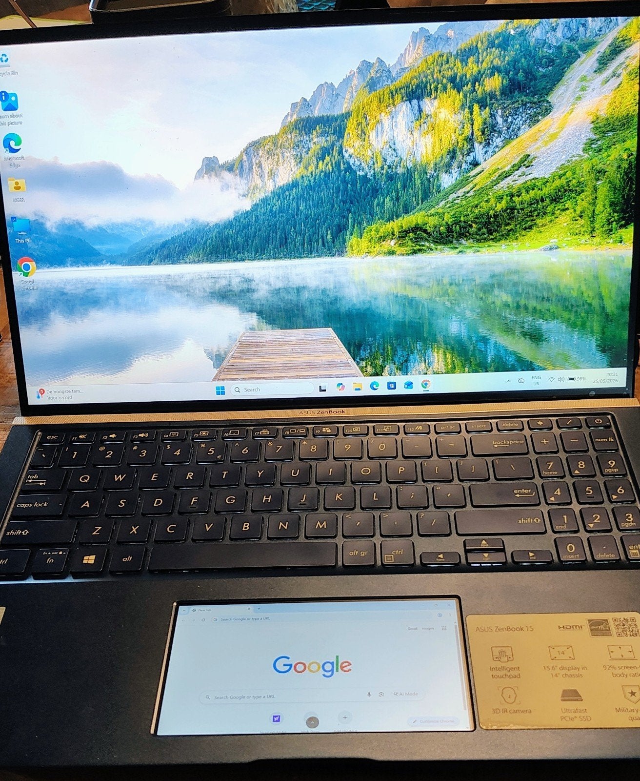 Asus Zenbook 15 4K i7, Ophalen, Zo goed als nieuw, SSD, 500 GB