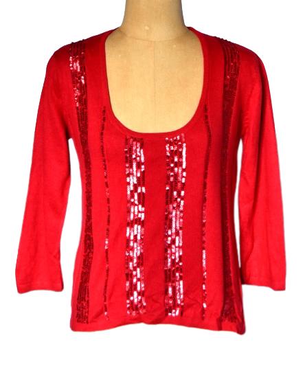 Un 1, Deux 2, Trois 3 truitje, pailletten top, Mt. L, Kleding | Dames, Tops, Verzenden, Maat 42/44 (L), Un 1,  Deux 2, Trois, 3