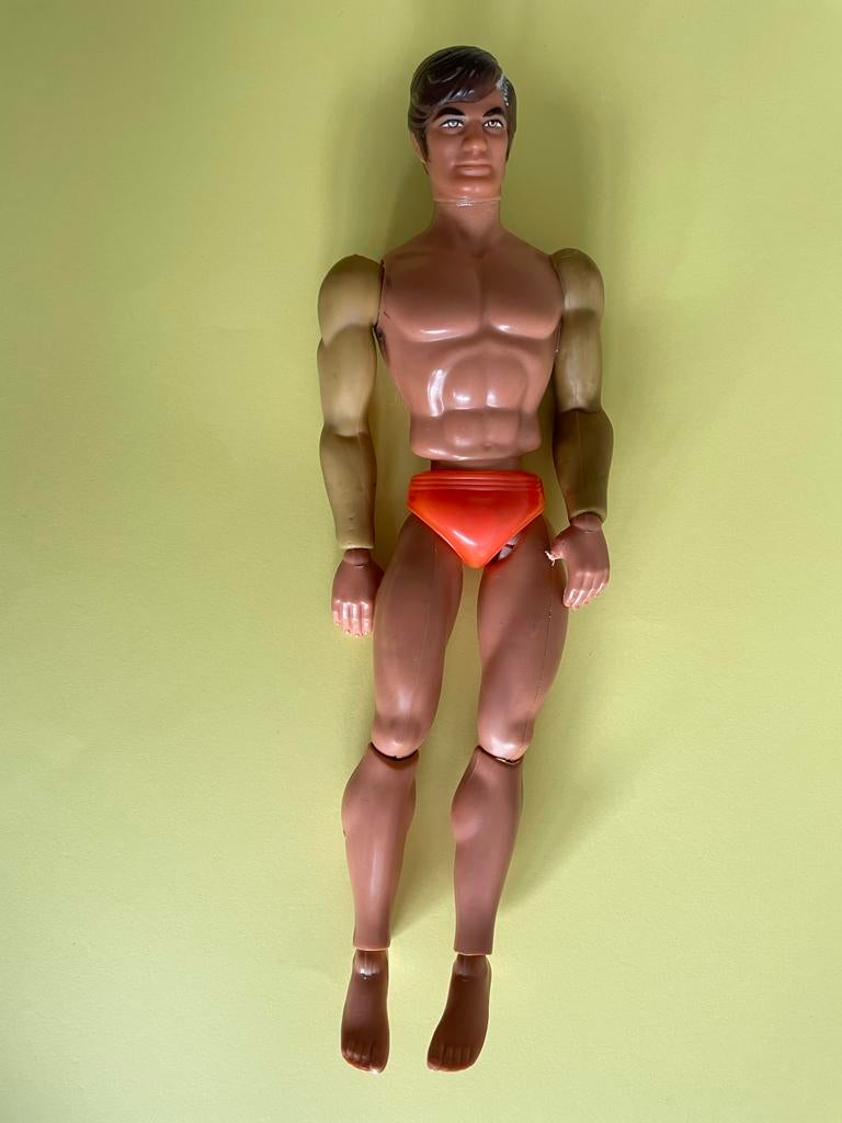 Vintage Mattel Action Man / Big Jim pop met accessoires, Ophalen of Verzenden, Gebruikt
