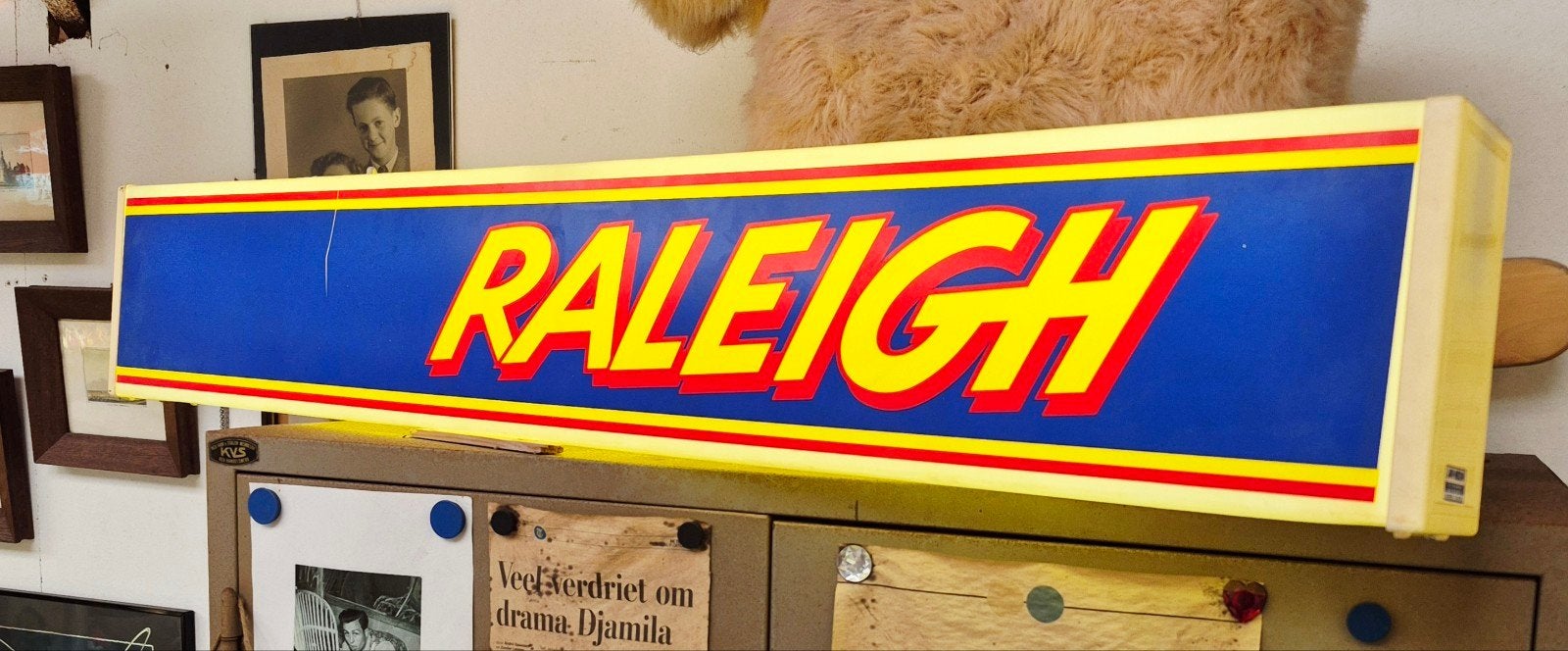 Vintage Raleigh lichtbak, lichtreclame, Ophalen, Gebruikt, Lichtbak of (neon) lamp