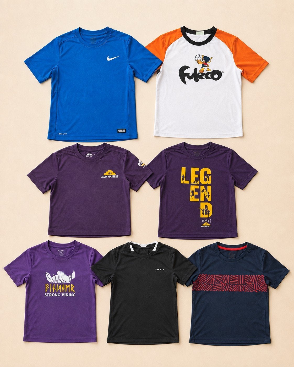 Set van 7 sport T-shirts, maat 134/140, Ophalen of Verzenden, Gedragen