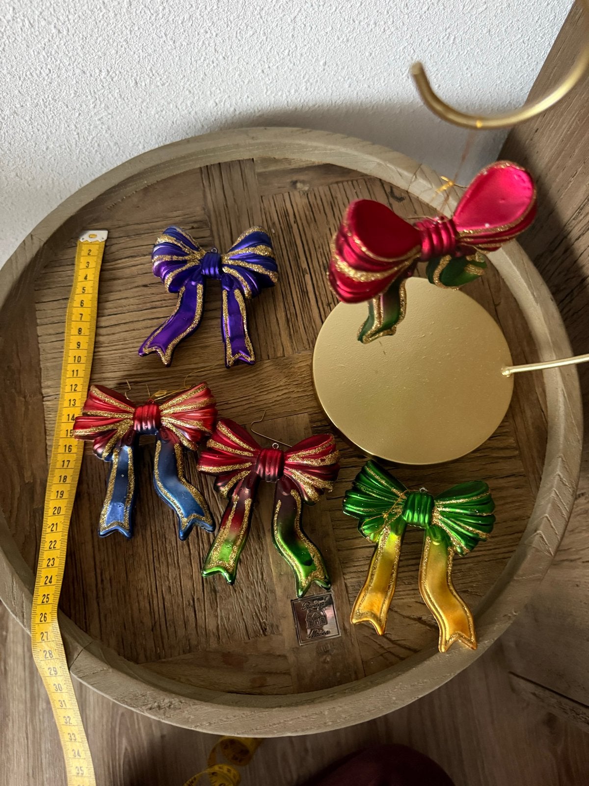 Goodwill Kerst strikken ornament strik rood groen geel blauw, Ophalen of Verzenden