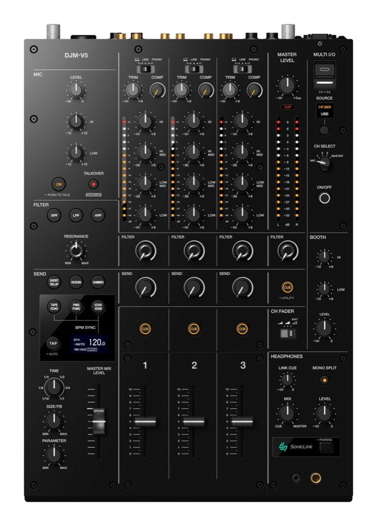 Alphatheta Alphatheta Pioneer DJ DJM V5 V 5 mixer mengpaneel, Muziek en Instrumenten, Ophalen, Zo goed als nieuw, Minder dan 5 kanalen