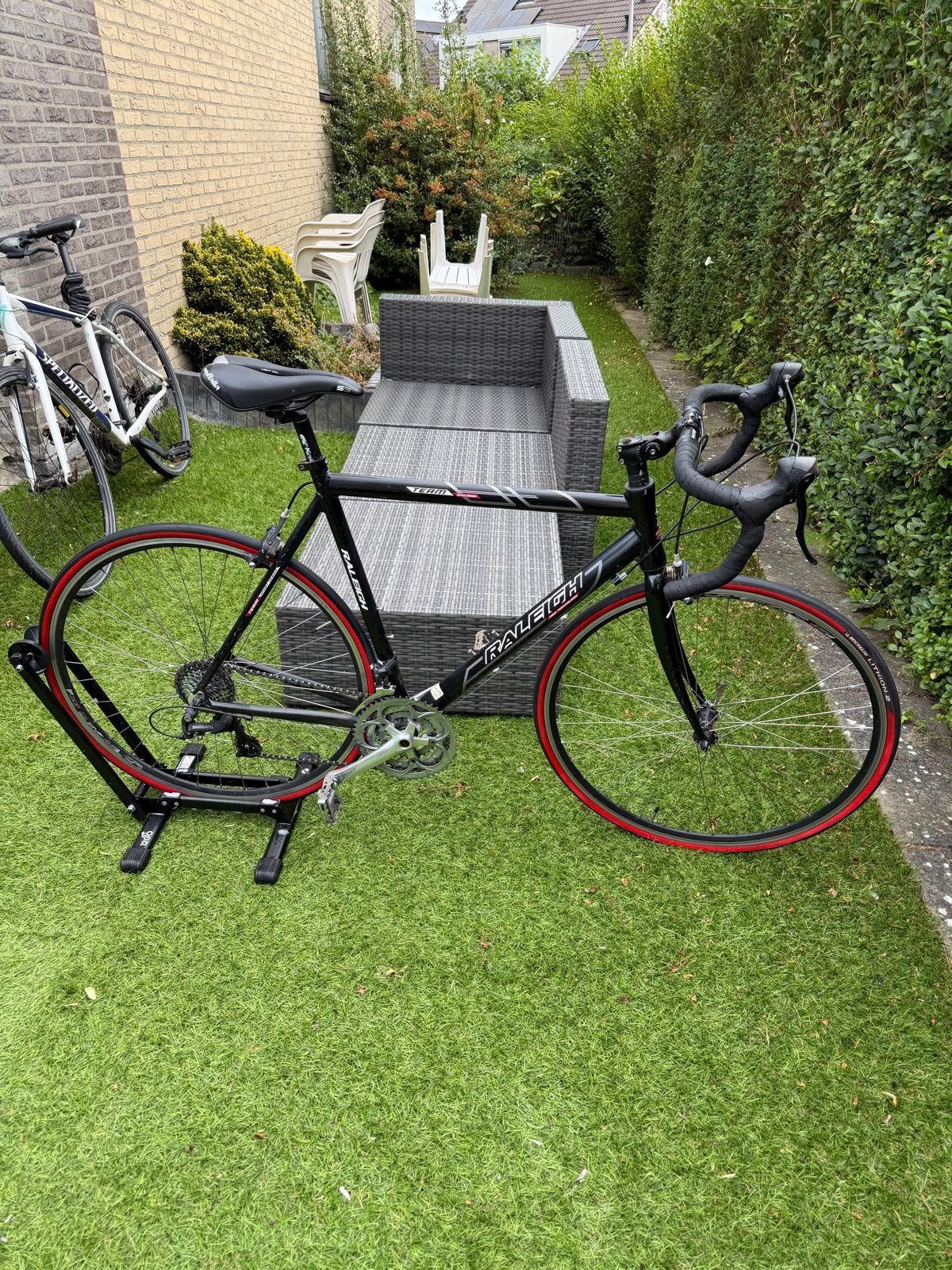 Raleigh racefiets, Gebruikt, Velgrem, Aluminium, Dames