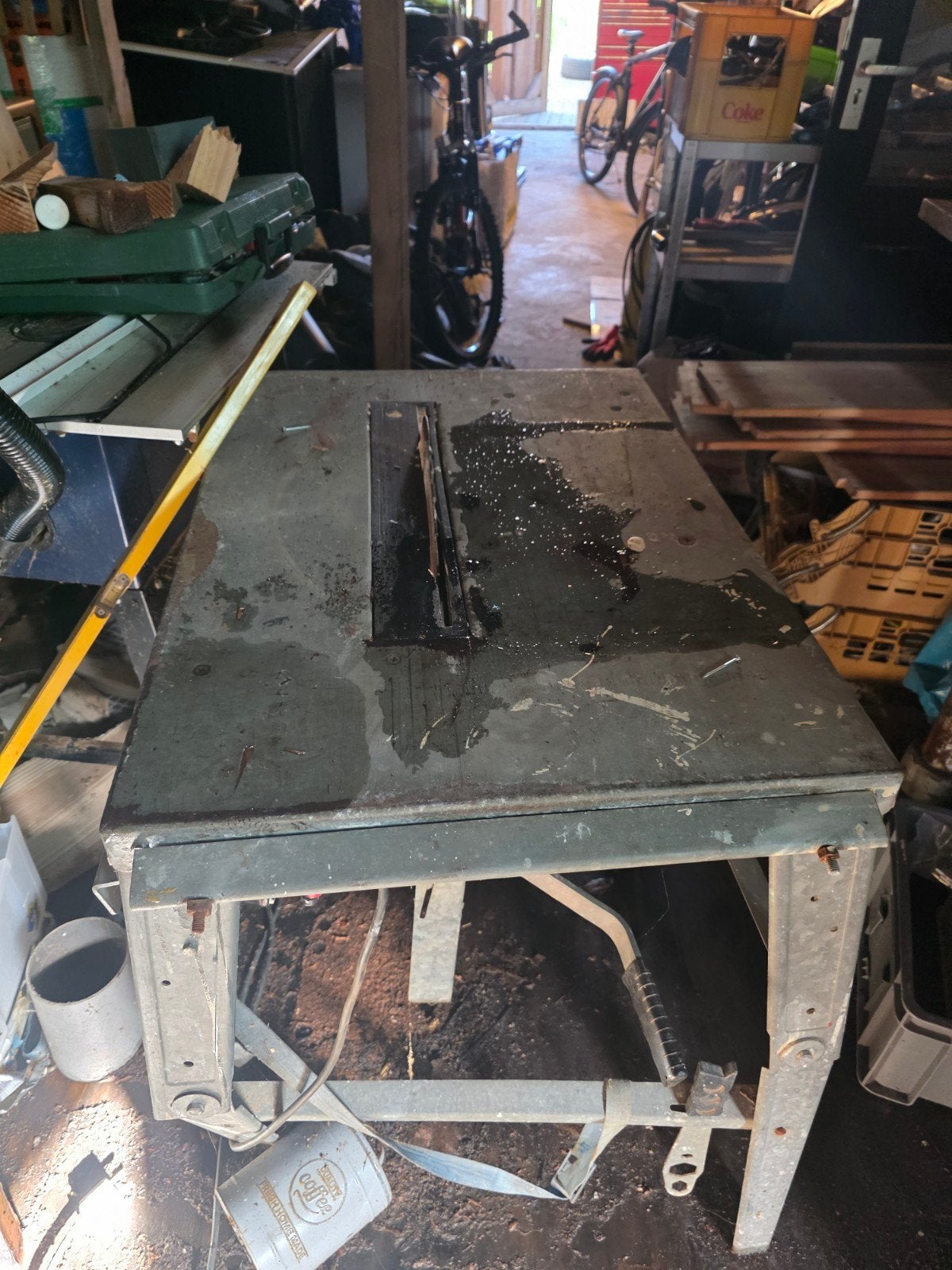 Werkende zaagtafel - oud model, werkt perfect!, Ophalen, Gebruikt, Cirkelzaag