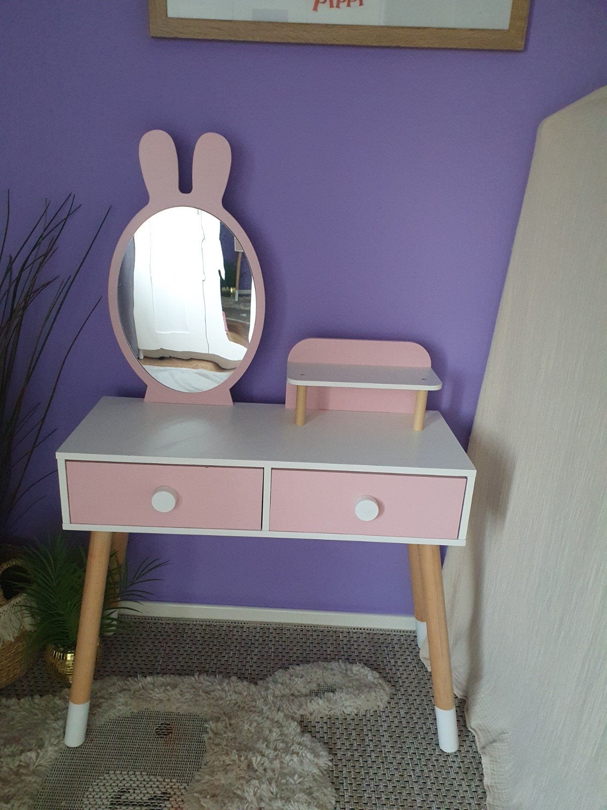 Kaptafel voor kinderen, met spiegel, make-up tafel, Kinderen en Baby's, Kinderkamer | Tafels en Stoelen, Ophalen, Zo goed als nieuw