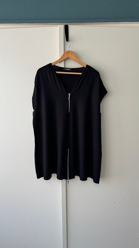 Doris Streich viscose tuniek long top 52-54 zwart rits, Maat 46/48 (XL) of groter, Ophalen of Verzenden, Zo goed als nieuw, Doris Streich