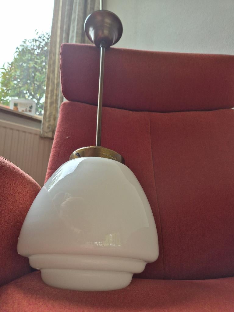 Art Deco Schoollamp, Gebruikt, Ophalen of Verzenden, Glas, 75 cm of meer
