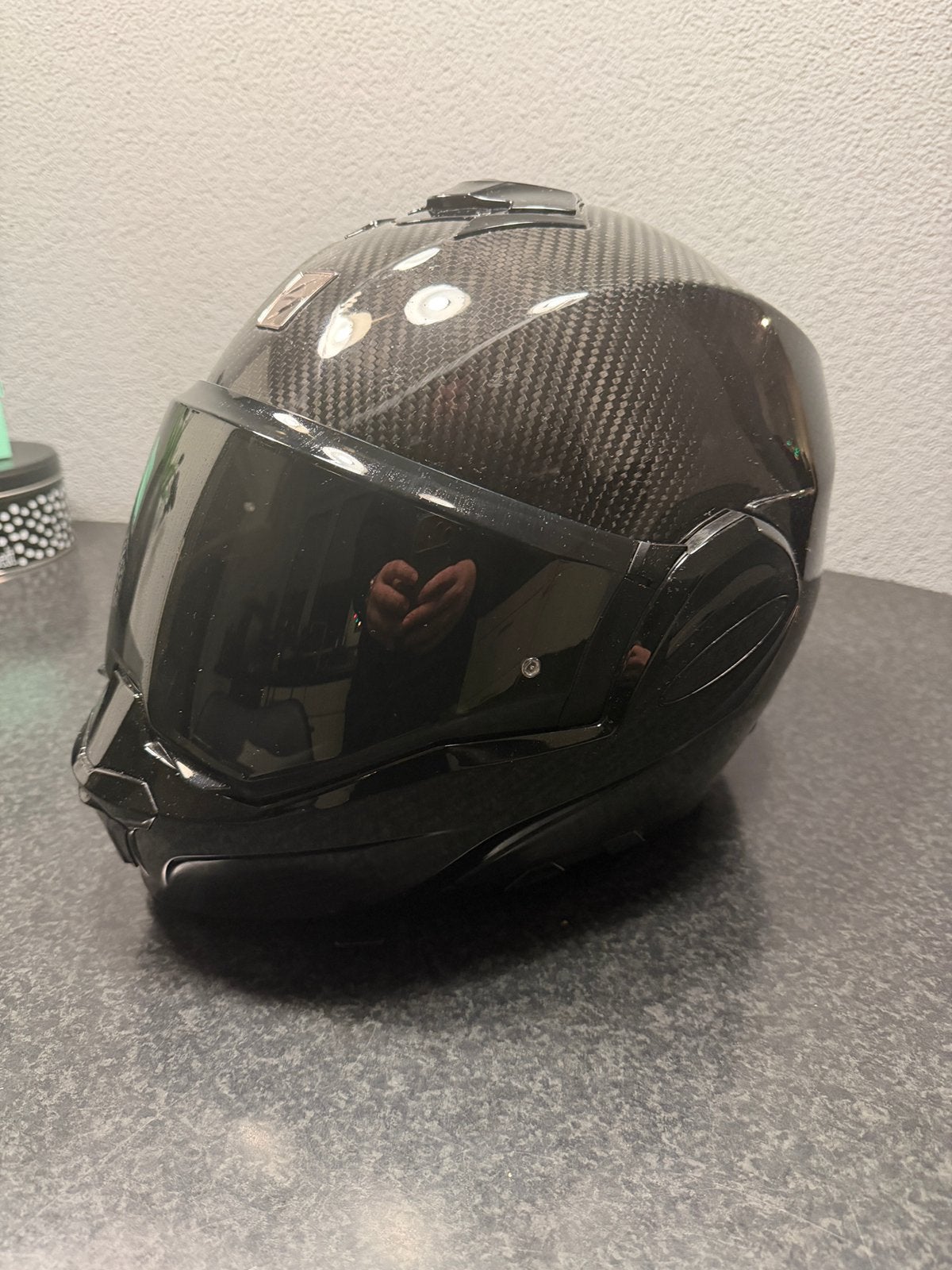 Scorpion Exo Tech evo Carbon XXL, Motoren, Overige merken, Systeemhelm, Ophalen of Verzenden, XXL